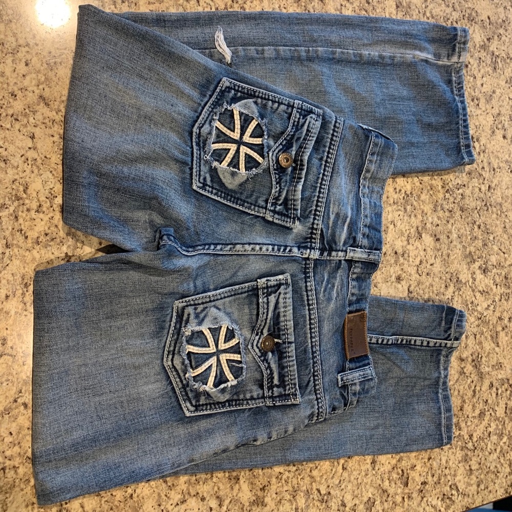 Distressed boys jeans